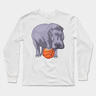 Hippo Basketball player Basketball Long Sleeve T-Shirt